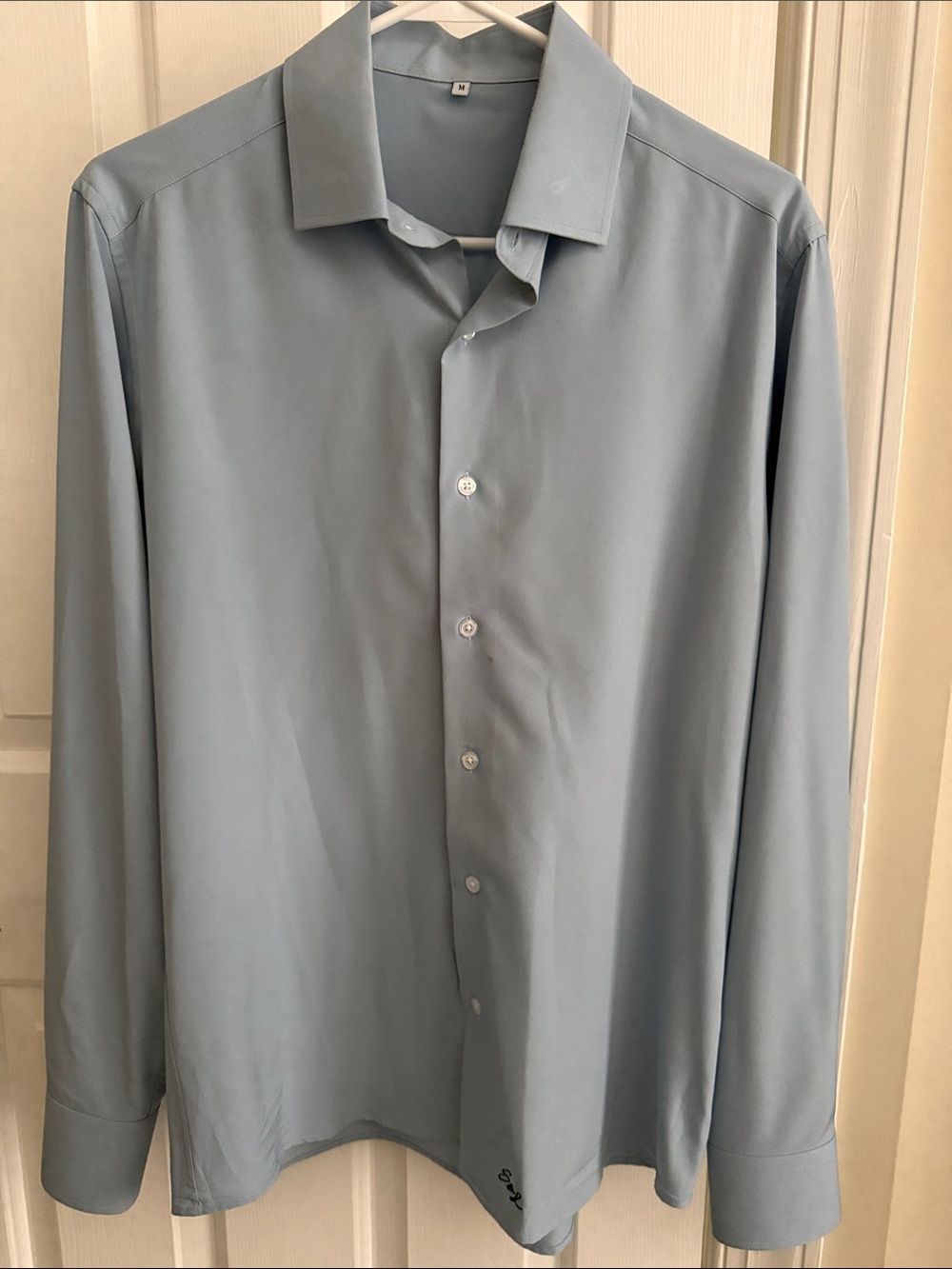 Men's Light Blue Dress Shirt - Modern Spread Collar